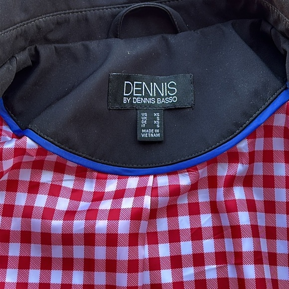 Dennis Basso Water Resistant Button Front Jacket with Printed red white lining - Picture 9 of 13